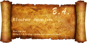 Blocher Agapion névjegykártya